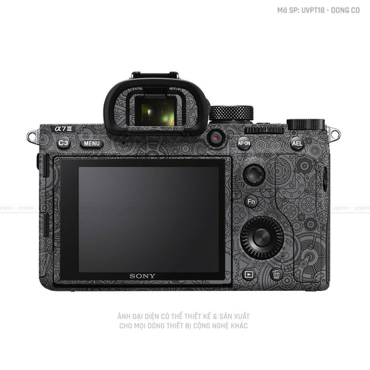 Dán Skin Máy Ảnh Sony Vân Động Cơ Xám | UVPT18