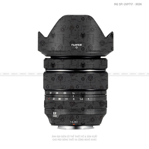 Dán Skin Ống Kính Fujifilm Vân Nổi Ironman Đen | UVPT17