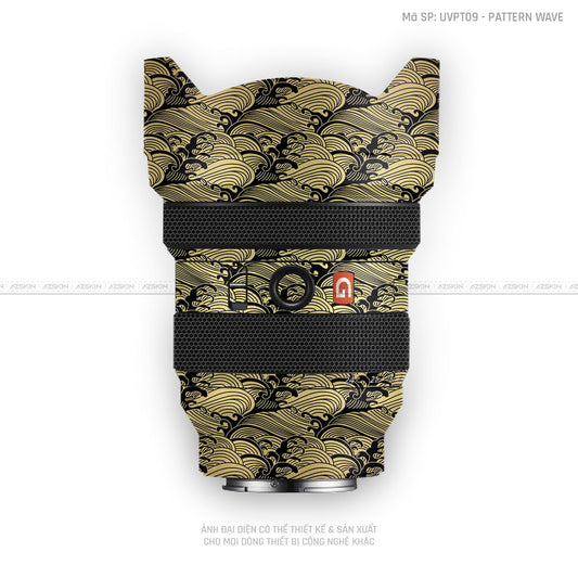 Dán Skin Ống Kính Sony Vân Nổi Pattern Wave Vàng Đồng | UVPT09