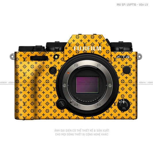 Dán Skin Máy Ảnh Fujifilm Vân Nổi Pattern LV Vàng | UVPT16