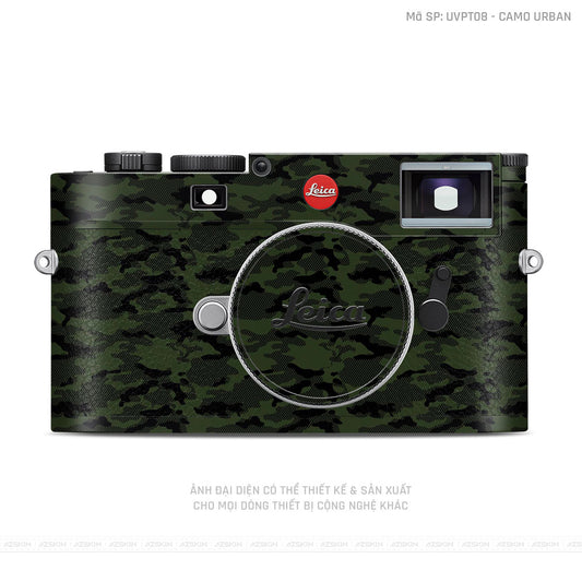 Dán Skin Máy Ảnh Leica Vân Nổi Camo Urban Xanh | UVPT08