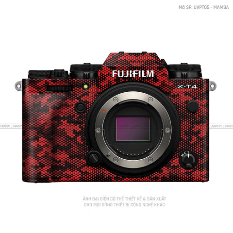 Dán Skin Máy Ảnh Fujifilm Vân Nổi Mamba Đỏ | UVPT05