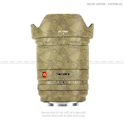 Dán Skin Ống Kính Viltrox Vân Nổi Pattern AZ Vàng Đồng | UVPT06