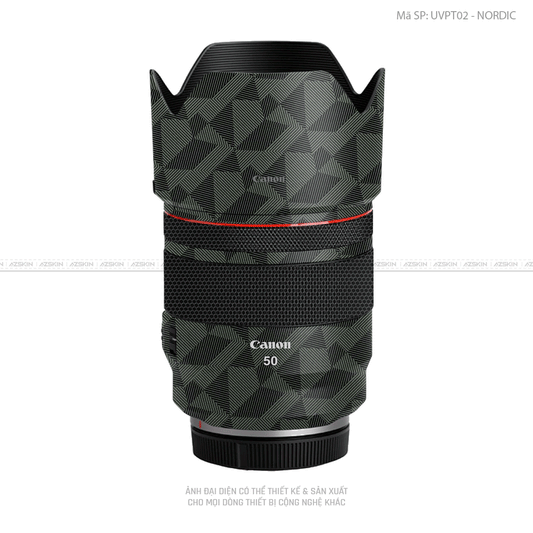 Dán Skin Ống Kính Canon Vân Nổi Nordic Xanh | UVPT02