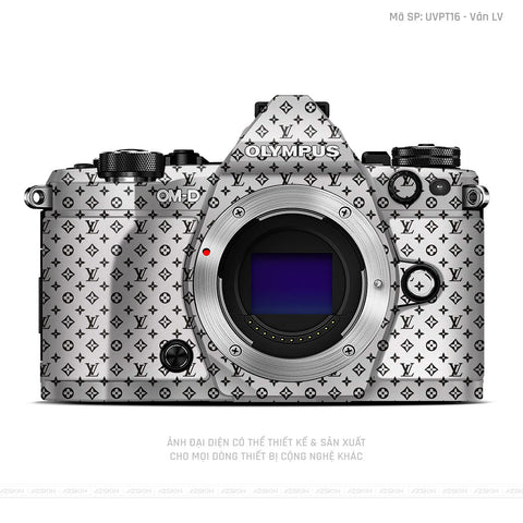 Dán Skin Máy Ảnh Olympus Vân Pattern LV Trắng | UVPT16
