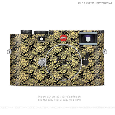 Dán Skin Máy Ảnh Leica Vân Nổi Pattern Wave Vàng | UVPT09