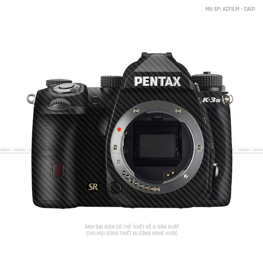 Dán Skin Máy Ảnh Pentax Vân Nổi Carbon Đen | AZFILM - CA01