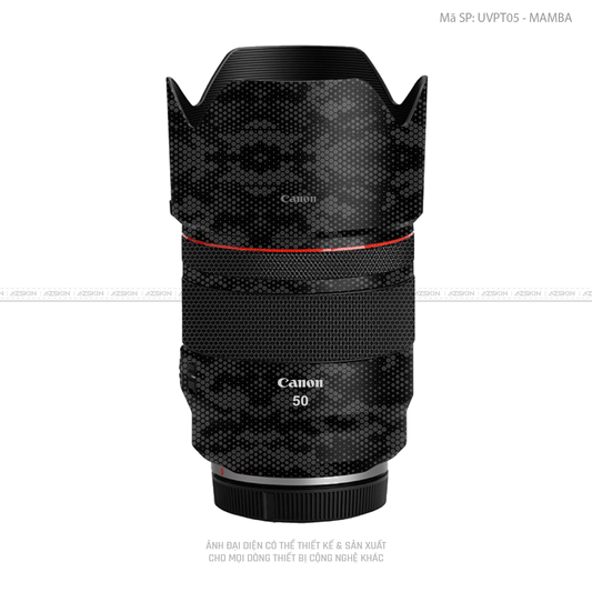 Dán Skin Ống Kính Canon Vân Nổi Mamba Đen | UVPT05