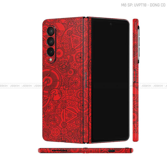 Dán Skin Galaxy Z Fold3 Vân Động Cơ Đỏ | UVPT18