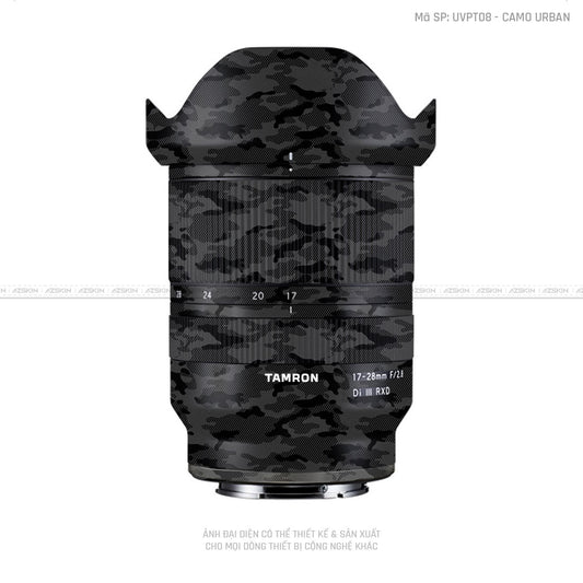 Dán Skin Ống Kính Tamron Vân Nổi Camo Urban Đen | UVPT08