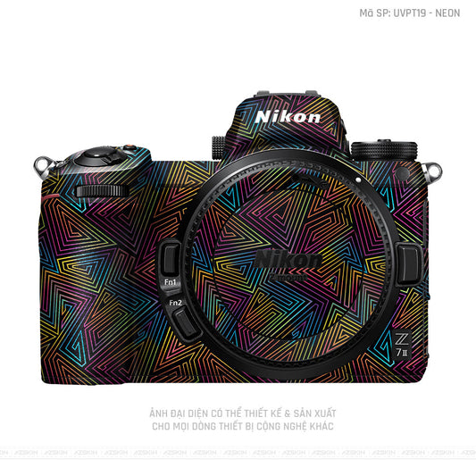 Dán Skin Máy Ảnh Vân Nổi Pattern Neon 03 | UVPT19
