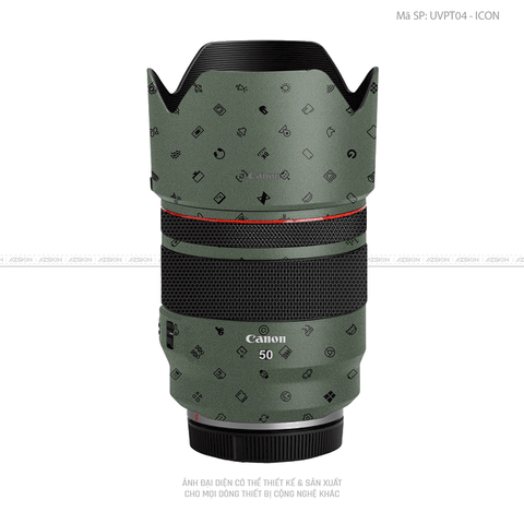 Dán Skin Ống Kính Canon Vân Nổi Pattern ICon Xanh | UVPT04