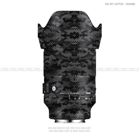 Dán Skin Ống Kính Sigma Vân Nổi Pattern Mamba Xám | UVPT05