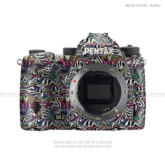 Dán Skin Máy Ảnh Pentax Vân Nổi Graffiti 02 | UVPT20