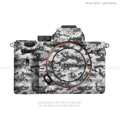 Dán Skin Máy Ảnh Sony Vân Camo Digital Xám | UVPT11