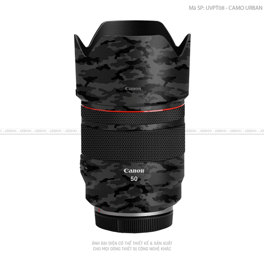 Dán Skin Ống Kính Canon Vân Nổi Camo Urban Đen | UVPT08