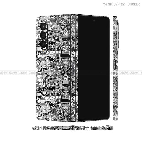 Dán Skin Galaxy Z Fold5 Vân Nổi Sticker 02 | UVPT22