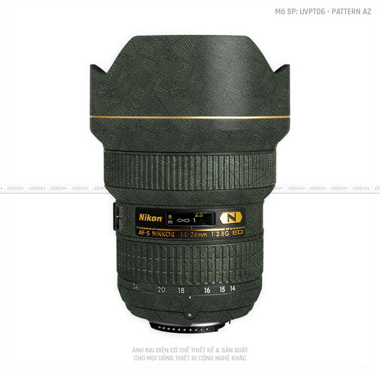 Dán Skin Ống Kính Nikon Vân Nổi Pattern AZ Xanh | UVPT06