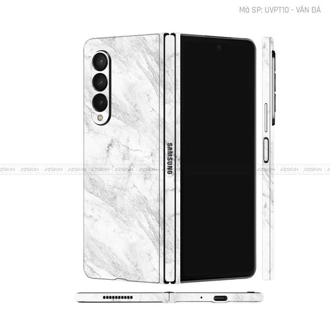Dán Skin Galaxy Z Fold3 Vân Đá Trắng | UVPT10