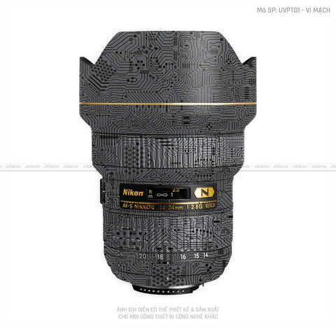 Dán Skin Ống Kính Nikon Vân Nổi Vi Mạch Xám | UVPT01