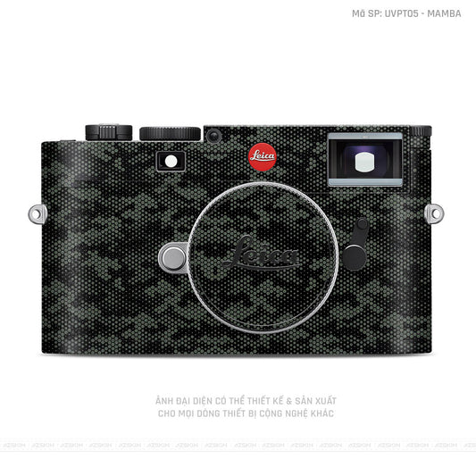 Dán Skin Máy Ảnh Leica Vân Nổi Mamba Xanh | UVPT05