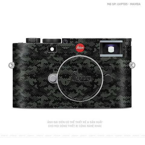 Dán Skin Máy Ảnh Leica Vân Nổi Mamba Xanh | UVPT05