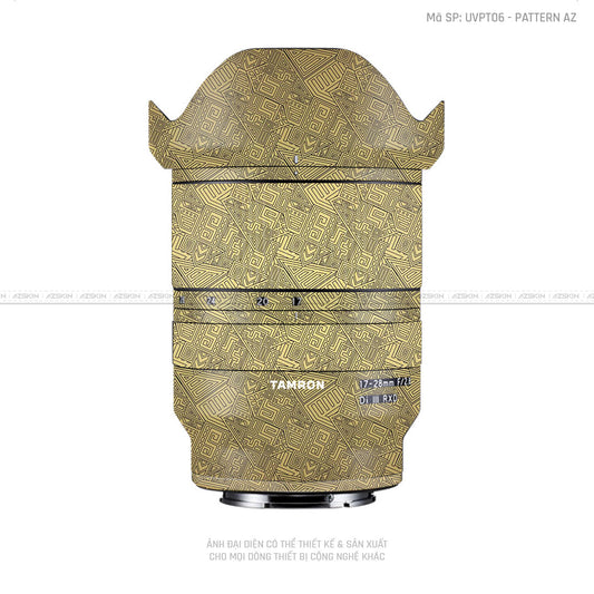 Dán Skin Ống Kính Tamron Vân Nổi Pattern AZ Vàng Đồng | UVPT06