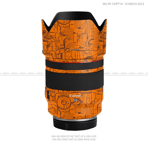 Dán Skin Ống Kính Canon Vân Nổi Vi Mạch 2023 Cam | UVPT14