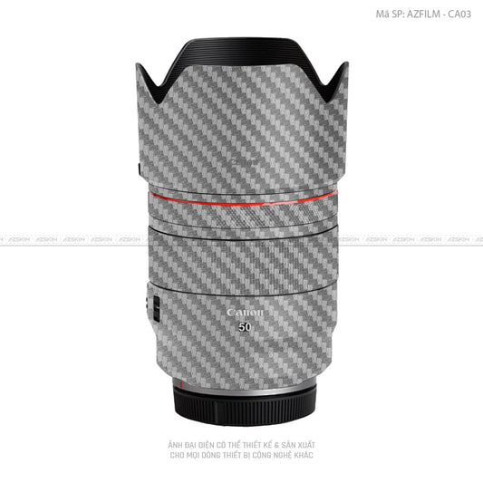 Dán Skin Ống Kính Canon Vân Nổi Carbon Xám | AZFILM - CA03