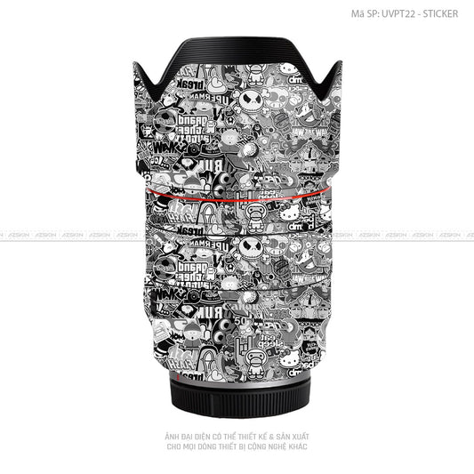 Dán Skin Ống Kính Canon Vân Nổi Sticker 02 | UVPT22