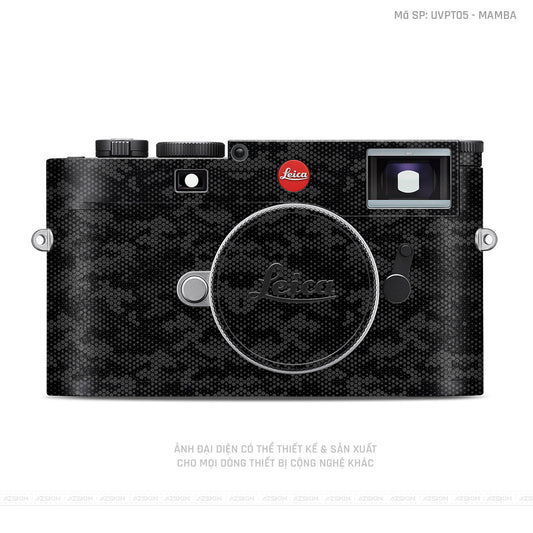 Dán Skin Máy Ảnh Leica Vân Nổi Mamba Đen | UVPT05