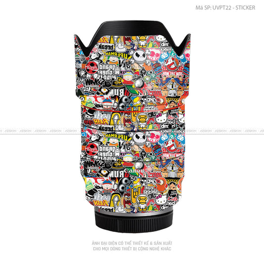 Dán Skin Ống Kính Canon Vân Nổi Sticker 01 | UVPT22