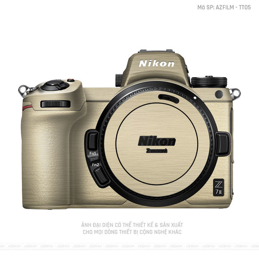 Dán Skin Máy Ảnh Nikon Vân Titan Vàng Xước | AZFILM - TT05