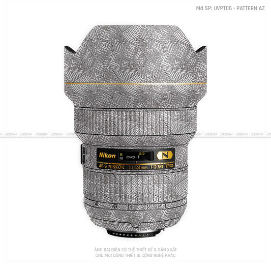 Dán Skin Ống Kính Nikon Vân Nổi Pattern AZ Trắng | UVPT06