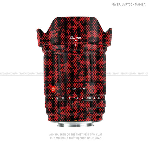 Dán Skin Ống Kính Viltrox Vân Nổi Mamba Cam Đỏ | UVPT05