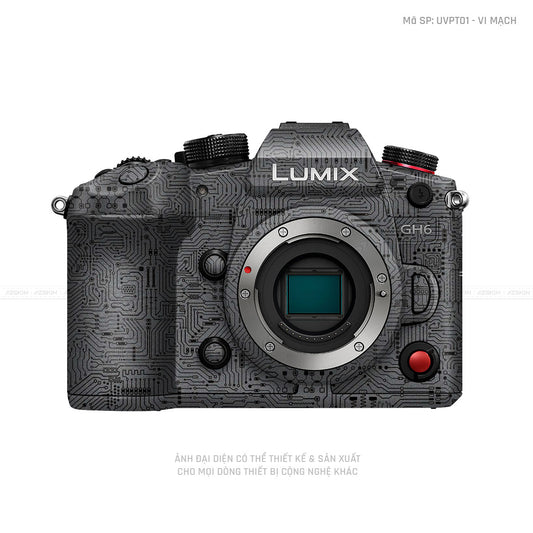 Dán Skin Máy Ảnh Lumix Vân Nổi Vi Mạch Xám | UVPT01