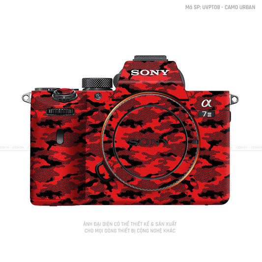 Dán Skin Máy Ảnh Sony Vân Camo Urban Đỏ | UVPT08