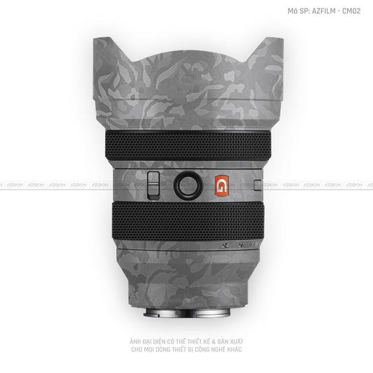 Skin Ống Kính Sony Vân Nổi Camo Xám | AZFILM - CM02