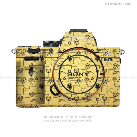 Dán Skin Máy Ảnh Sony Vân Pattern Ironman Vàng Đồng | UVPT17