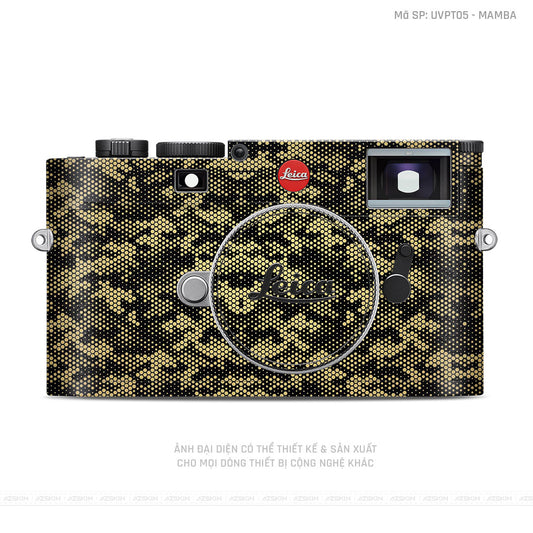 Dán Skin Máy Ảnh Leica Vân Nổi Mamba Vàng Đồng | UVPT05
