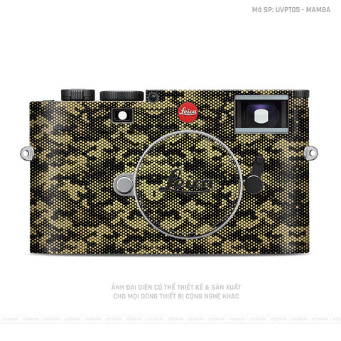 Dán Skin Máy Ảnh Leica Vân Nổi Mamba Vàng Đồng | UVPT05