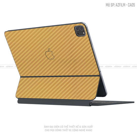 Dán Skin Magic Keyboard Vân Carbon Vàng | CA04
