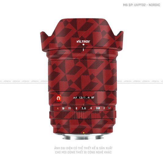 Dán Skin Ống Kính Viltrox Vân Nổi Nordic Đỏ | UVPT02