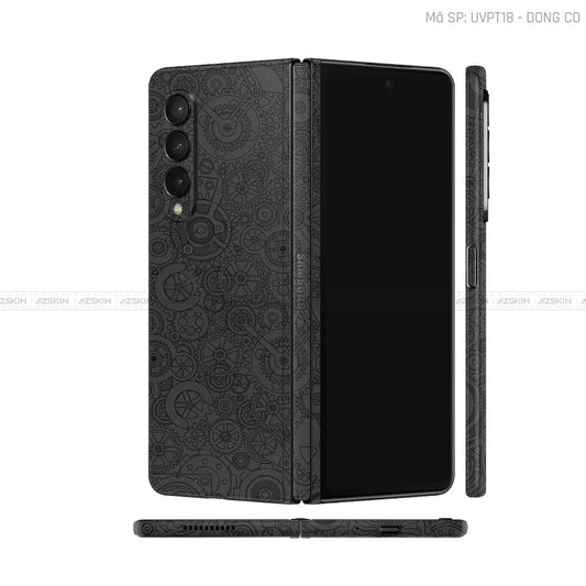 Dán Skin Galaxy Z Fold3 Vân Động Cơ  Đen| UVPT18