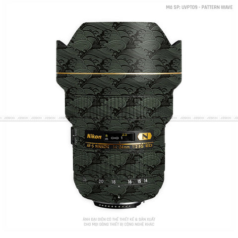 Dán Skin Ống Kính Nikon Vân Nổi Pattern Wave Xanh | UVPT09