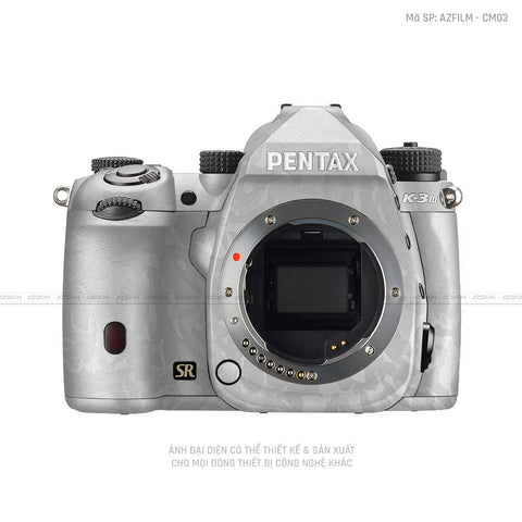 Dán Skin Máy Ảnh Pentax Vân Nổi Camo Trắng  | AZFILM - CM03