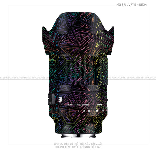 Dán Skin Ống Kính Sigma Vân Nổi NEON 02 | UVPT19