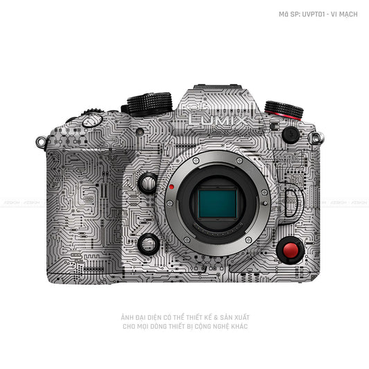 Dán Skin Máy Ảnh Lumix Vân Nổi Vi Mạch Trắng | UVPT01