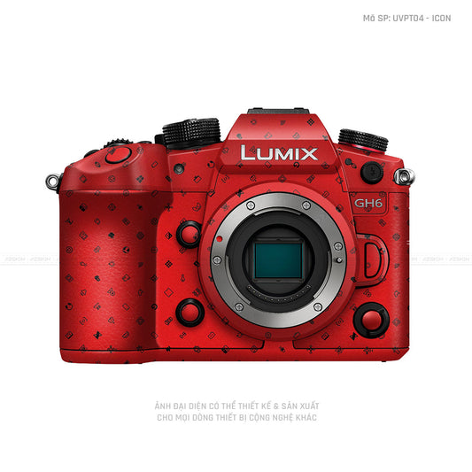 Dán Skin Máy Ảnh Lumix Vân Nổi Icon Đỏ | UVPT04