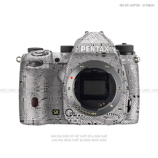 Dán Skin Máy Ảnh Pentax Vân Nổi Vi Mạch Trắng | UVPT01 - VI MẠCH